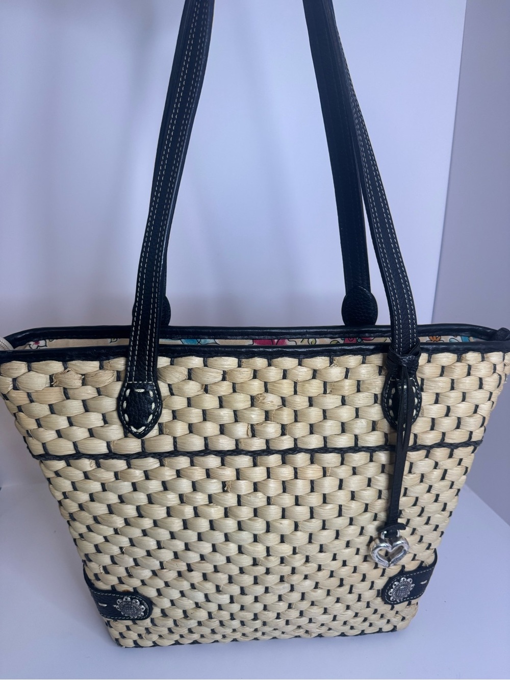 #388 Brighton Straw Shoulder Bag w/ Charms - Picture 6 of 16